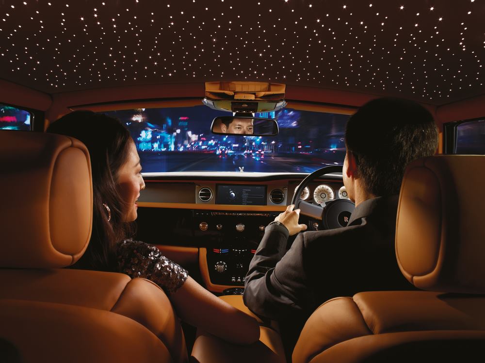 The Starlight Headliner in a Rolls-Royce Wraith